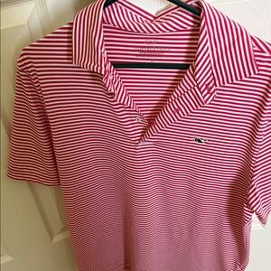 Vineyard Vines Performance Striped Polo - Red & White